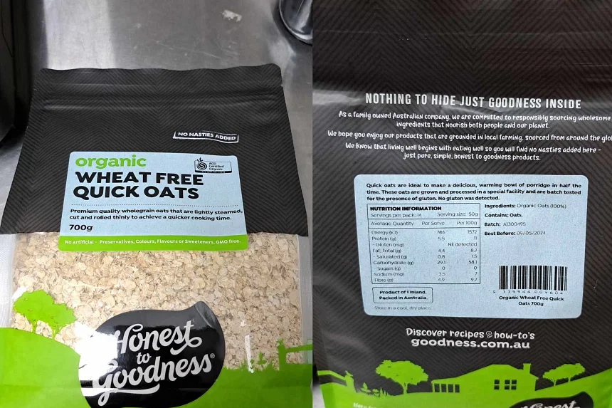 SFA recalls organic wheat-free quick oats from Finland due to false claims