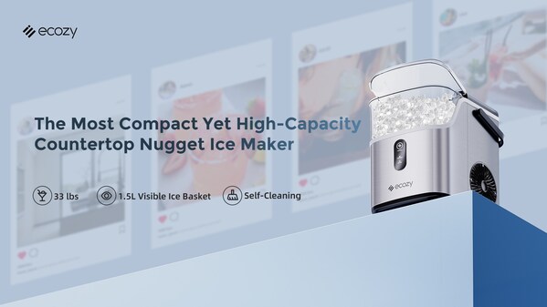 ecozy unveils compact high-capacity nugget ice maker
