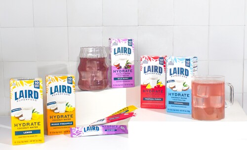 Laird Superfood expands hydrate drink mix offerings with new wild berry and tropical punch flavours